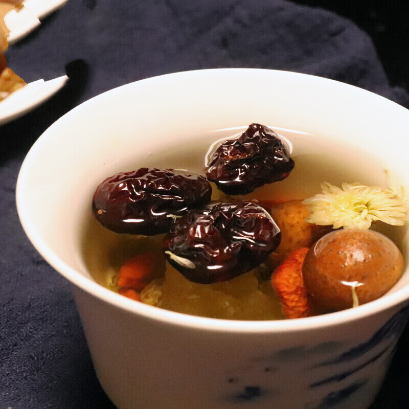 虎钢馋老兰州特产三泡台茶菊花枸杞桂圆红枣八宝盖碗茶1000g