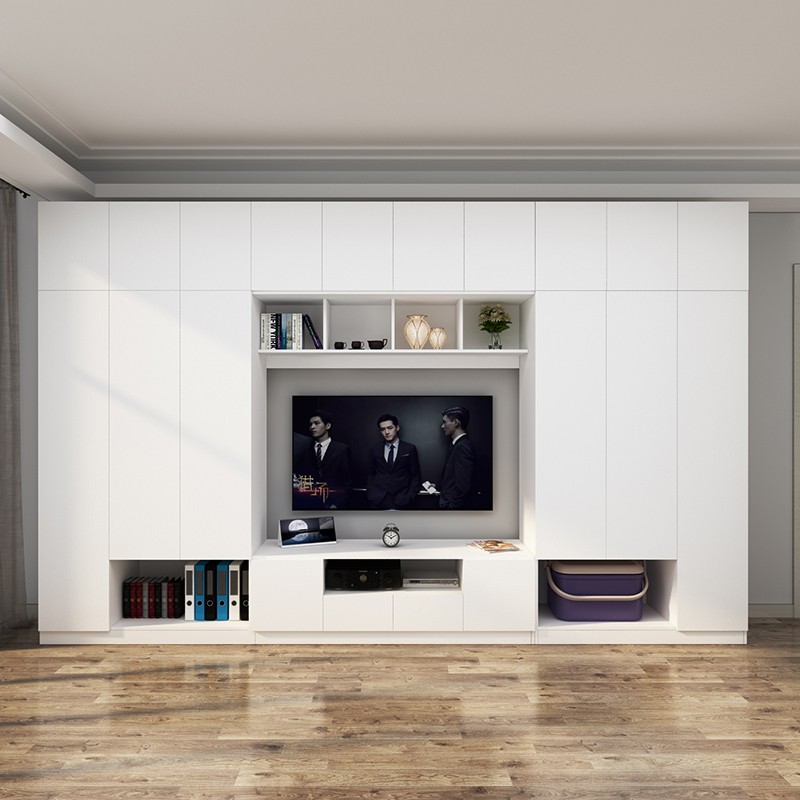 菲迪拉平开门衣柜电视柜带顶柜储物柜衣柜电视柜一体衣柜电视柜背景墙