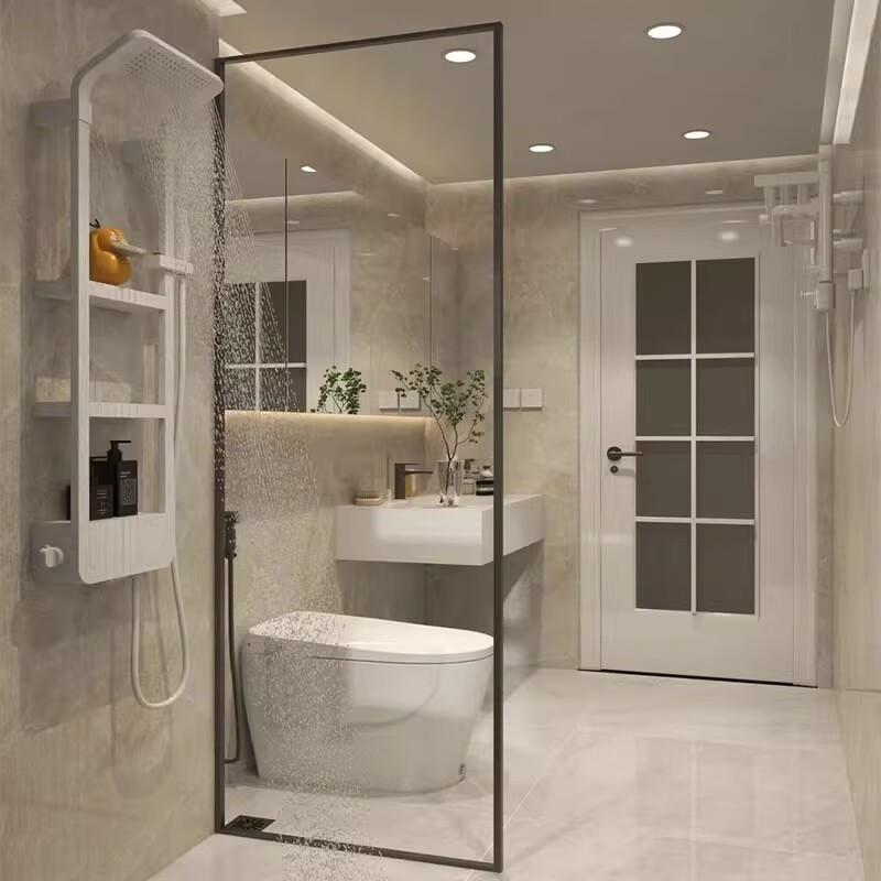 卡梵顿卫生间玻璃隔断浴室卫浴半隔断淋浴房厕所干湿分离半墙极简定制