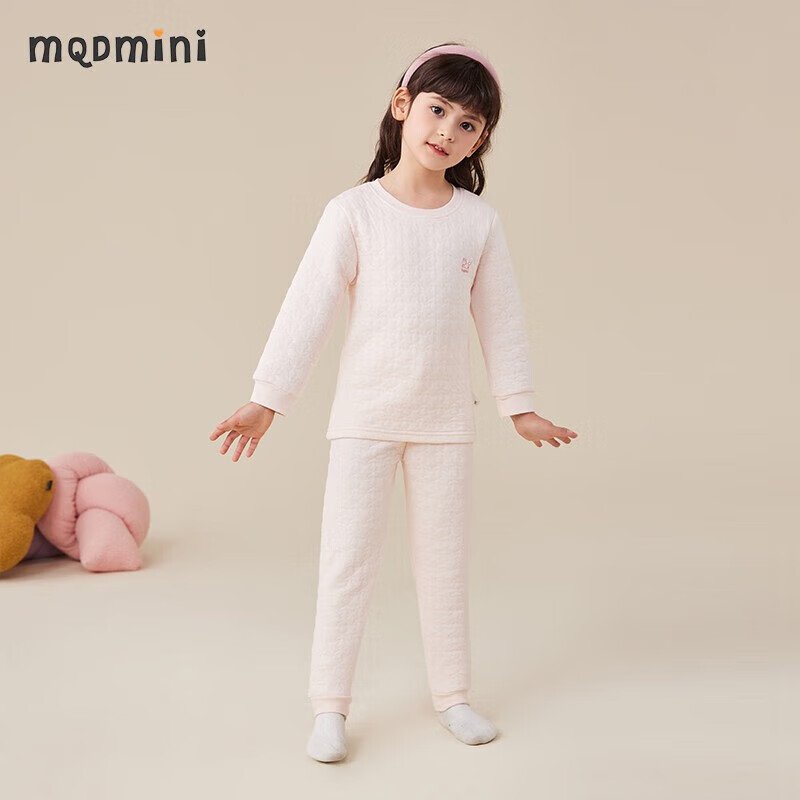 MQDMINI童装儿童内衣套装男女童冬季夹棉睡衣睡裤两件套女童睡觉长袖长裤 小马内衣套粉红 110高性价比高么？
