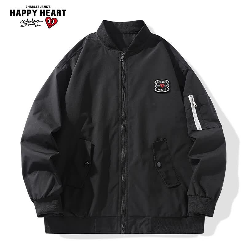 查尔斯桃心外套男美式高街纯色多口袋飞行员棒球领工装夹克上衣 男女同款 黑色 2XL使用感如何?