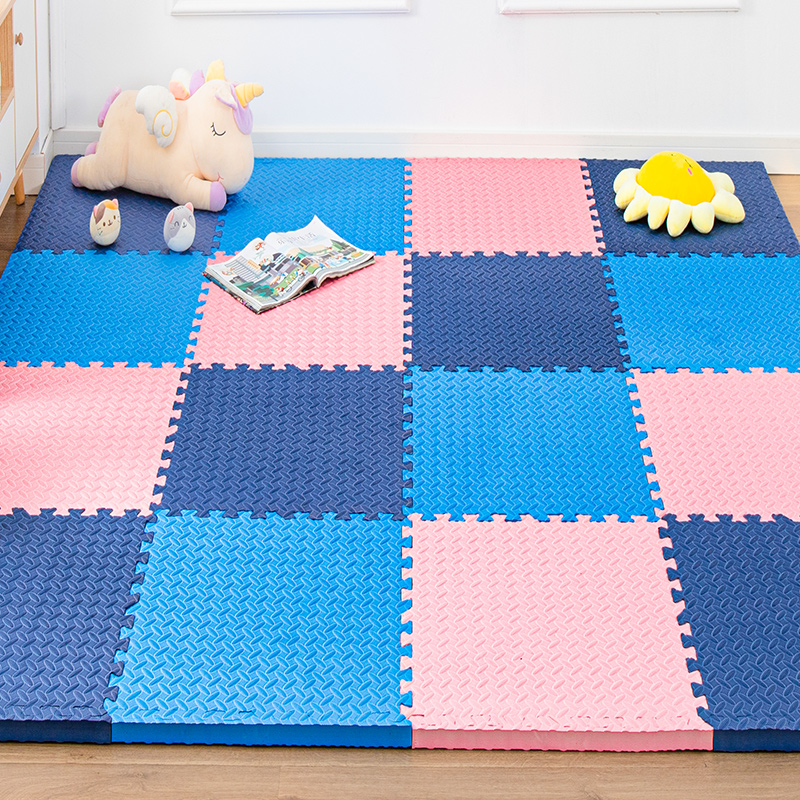 拼图垫 泡沫地垫拼接加厚儿童爬行垫家用sn8116 蓝 粉 藏青 60x60x1.