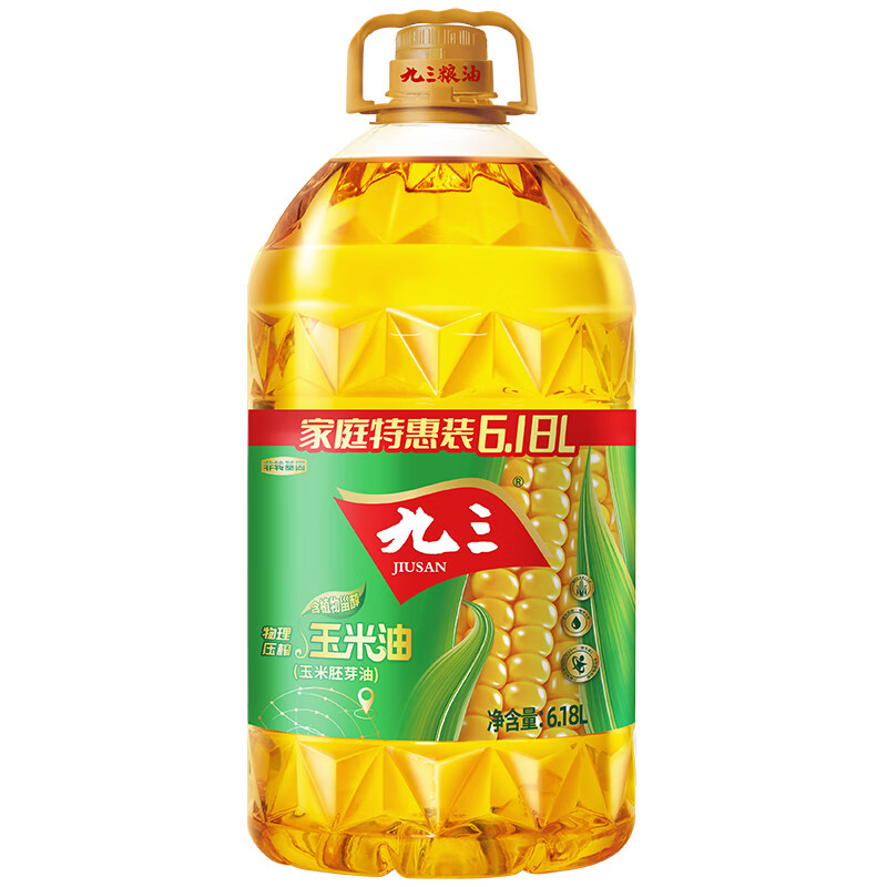 九三 食用油 非转基因 物理压榨6.18L玉米油 （九三出品甄选好油）