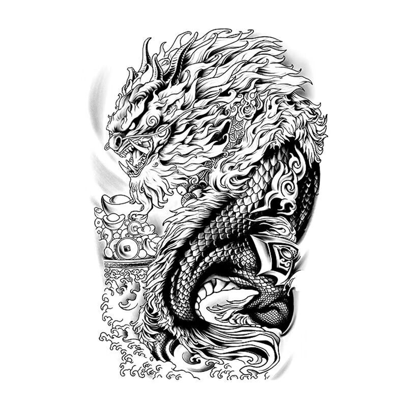 薇欧漫草本纹身贴防水持久小臂han&yi 叶秋龙抬头果汁樱花臂男感刺青