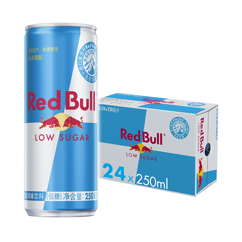 Red Bull 红牛 奥地利版 低糖 牛磺酸B族维生素风味饮料 250ml*24听