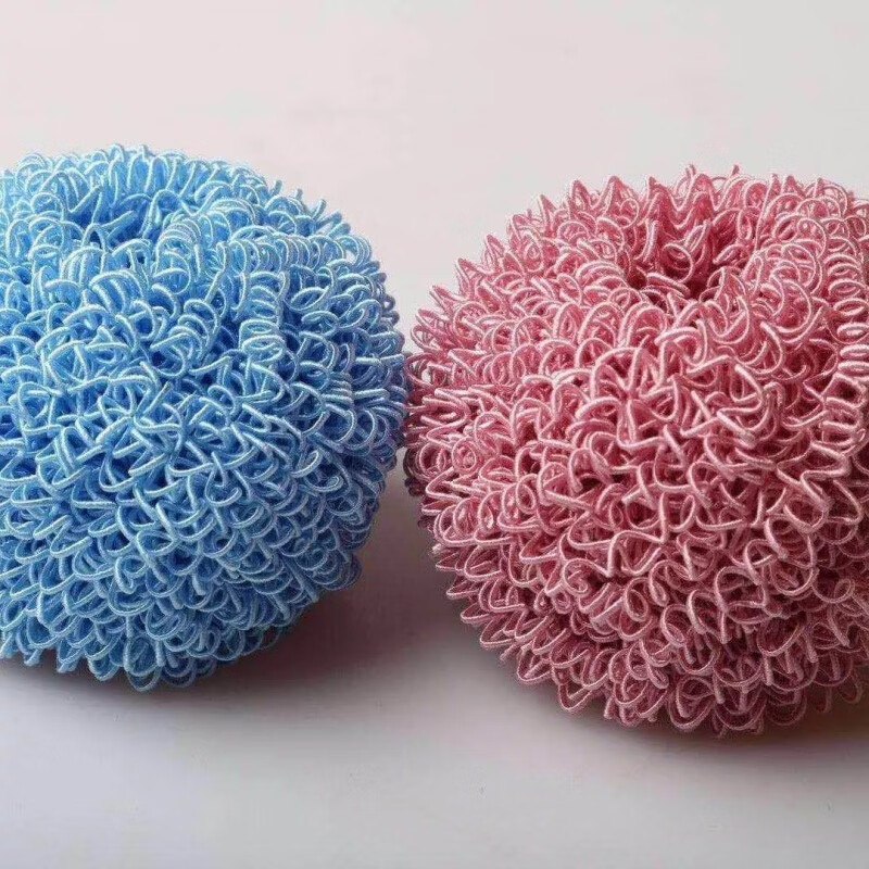 【精选】不伤锅不沾油纳米清洁球厨房洗碗刷锅纤维不掉渣钢丝球清 2个彩球 颜色随机