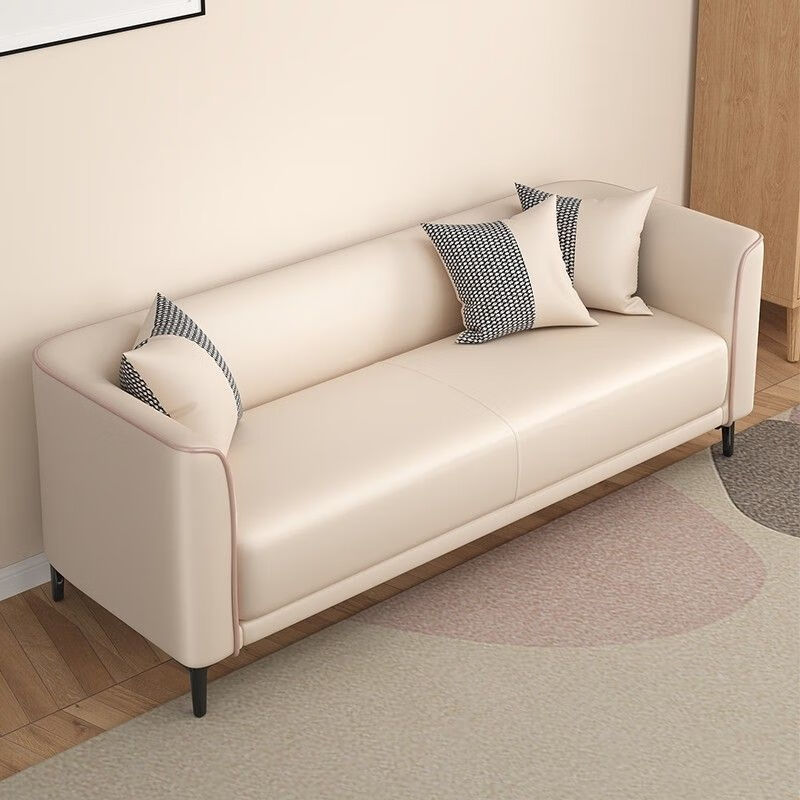 户型科技布懒人卧室轻奢简易单双人小沙发 珠光白【防水免洗科技布】