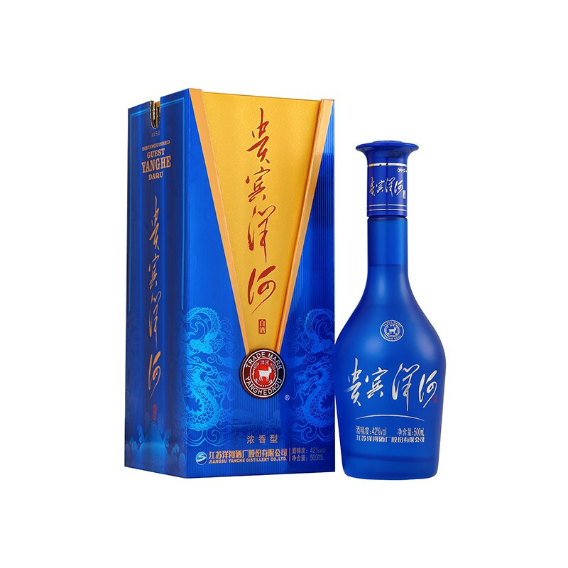 洋河 贵宾 42度 单瓶装白酒 500ml 口感绵柔浓香型