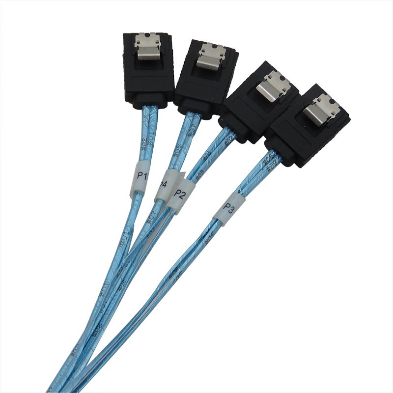CableDeconn Minisas1拖4驱动线8643转4sataHDminisas硬盘连接线 8643转4SATA直头-0.5米