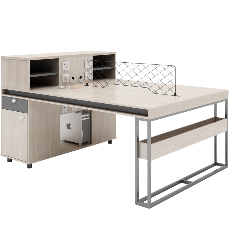 安美诚职员办公桌4人位四员工6简约现代双人面对面工位办公室桌椅组合六人位含柜【不含椅】