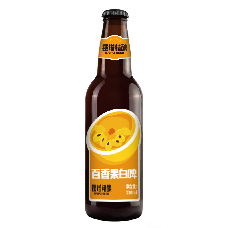 摆谱品牌百香果味精酿原浆小麦白啤酒价格最新行情,销量走势及用户好评分析
