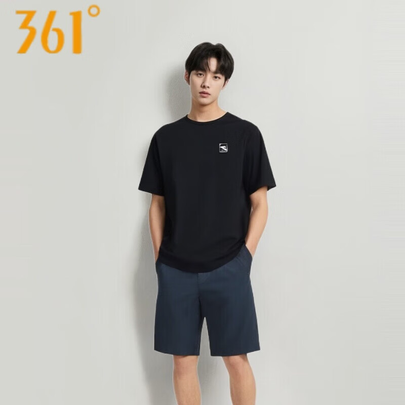 361°运动t恤男圆领2024春秋新款运动短袖透气半袖t恤休闲打底衫男装