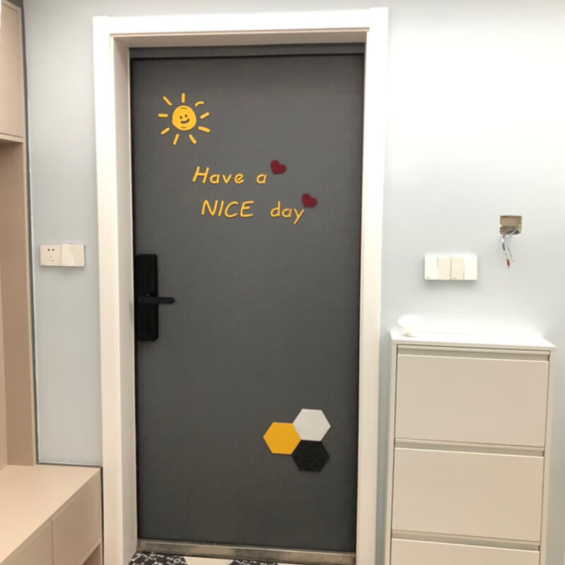 雅空毛毡门贴纸自粘翻新防盗门装饰定制轻奢创意北欧卧室改造入户门毡