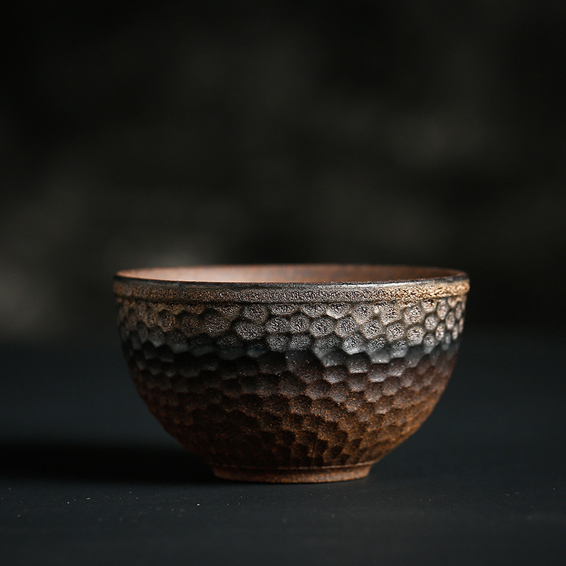 系客舟日式粗陶品茗杯 古早烧手工复古陶瓷茶杯茶碗主人杯单杯 陶瓷
