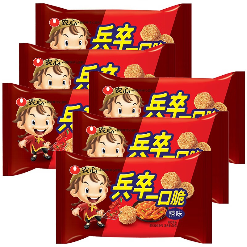 农心(nongshim)兵卒一口脆干吃面怀旧休闲怀旧零食干脆方便面小丸子干