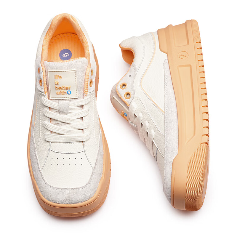 共迹gongji【孟子义同款】 面包鞋休闲鞋厚底运动鞋板鞋ins多巴胺小清新女鞋 柔和桃 /偏大一码 40 （253mm）