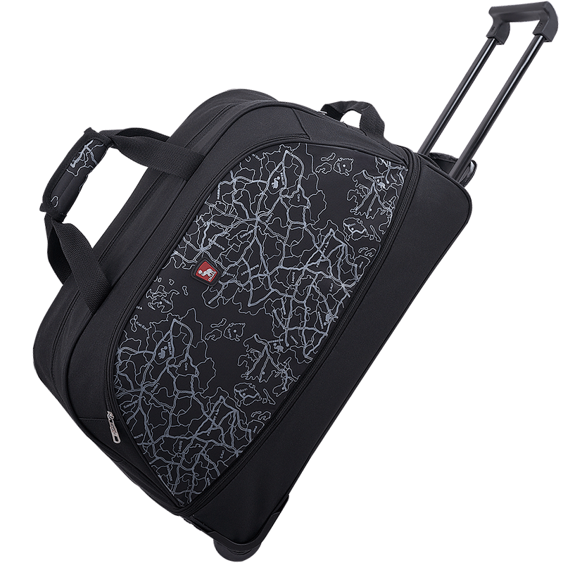 爱华仕（OIWAS）行李袋拉杆包 可扩容旅行袋旅行包 可折叠男女学生入学开学大容量拉杆袋 8019 黑色1005746214