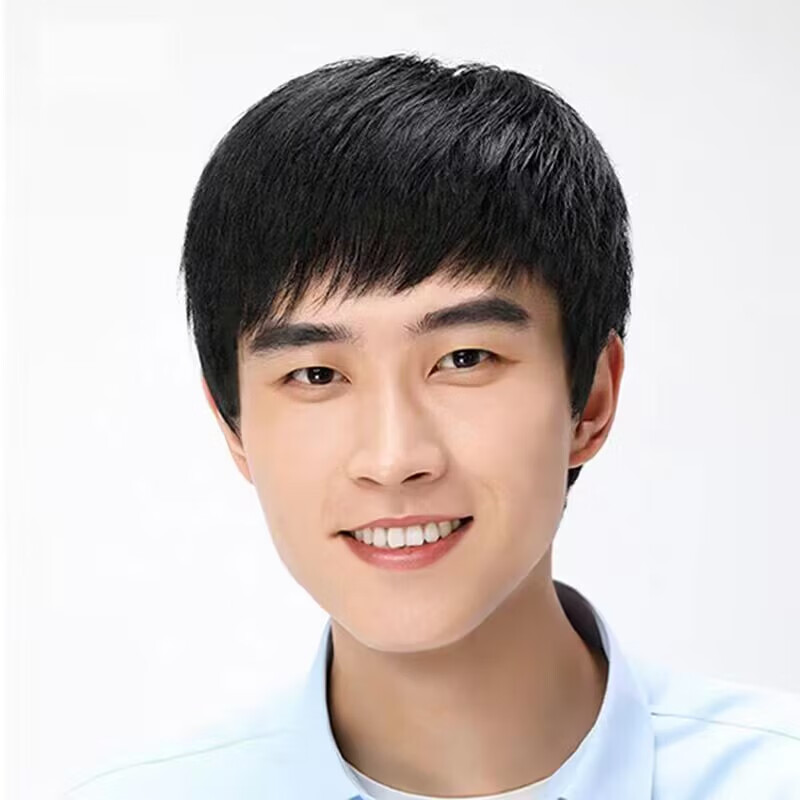 绿简堂光头假发头套男男士假发短款光头假发套遮白发可水洗自然帅气短