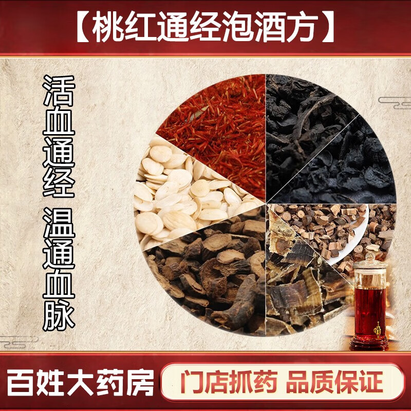 桃红通经泡酒方 泡酒料 温通血脉 搜风胜湿 适用于痹证活血通经,中药