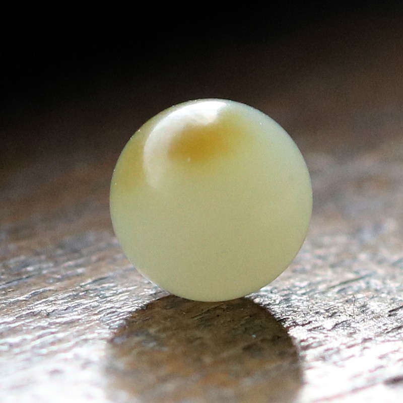 芳北怡 新疆和田玉 且末糖白玉散珠 糖玉单颗珠子 玉石圆珠手串手