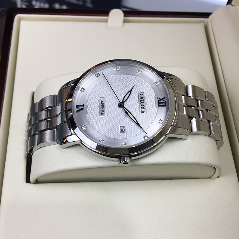 卡罗莱(caluola)超薄石英男士手表夜光防水时尚精钢带情侣表一对表男