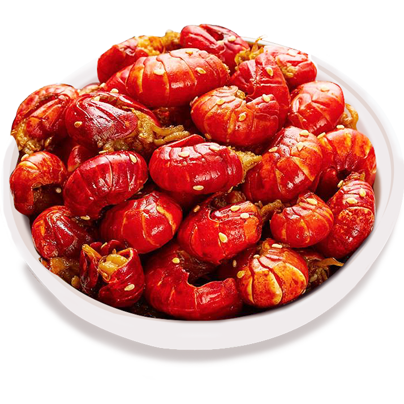品鲜猫麻辣小龙虾尾约100只 1kg装 加热即食海鲜冷冻虾尾龙虾球烧烤