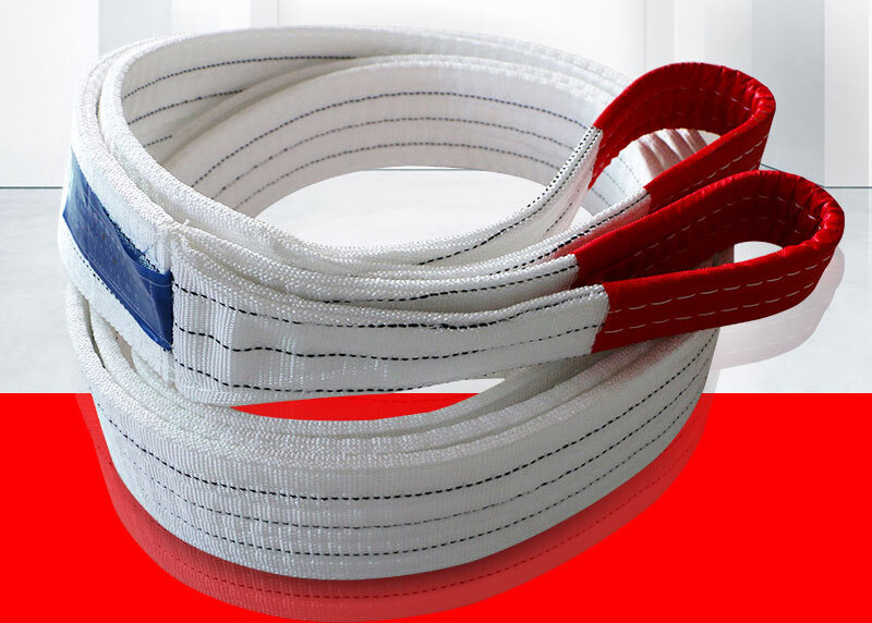 吊装带1起重吊带2t吊车3国标行车5吨6米扁平叉车吊索具拖车绳 乳白色