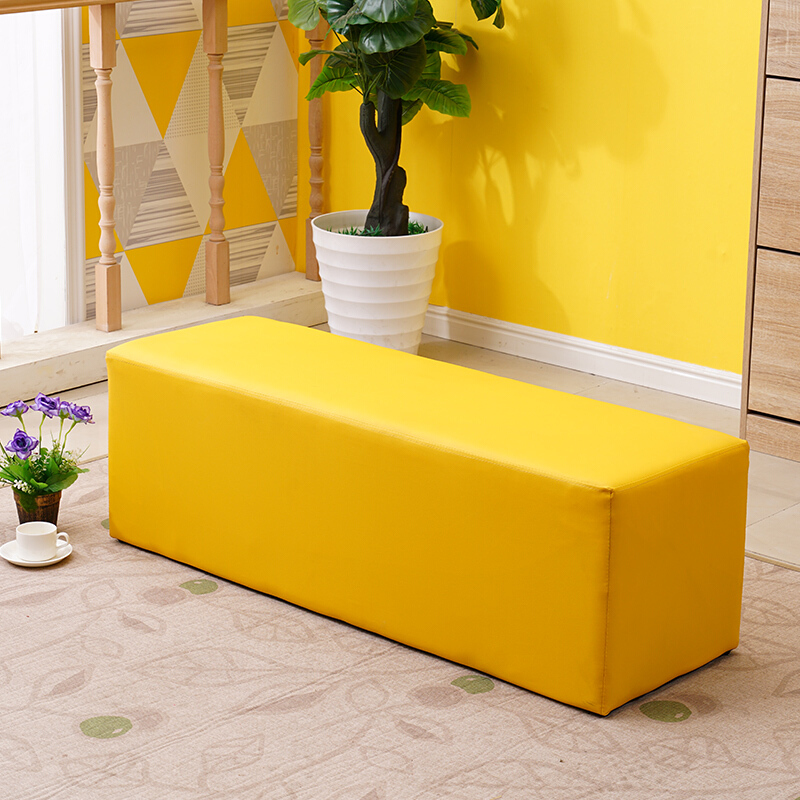 趣槐早教中心沙发凳子长方形换鞋凳围栏软包商场休息区条凳 长120宽40