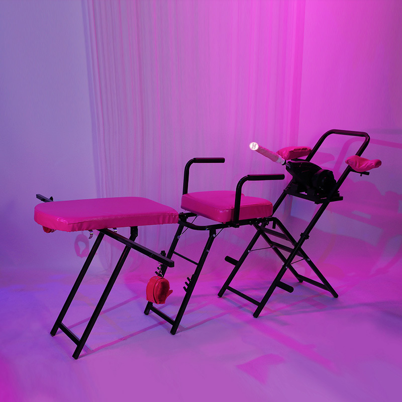 房事道具变态惩罚三角木马分腿器女插入女士伸缩可射全自动加热凳 无