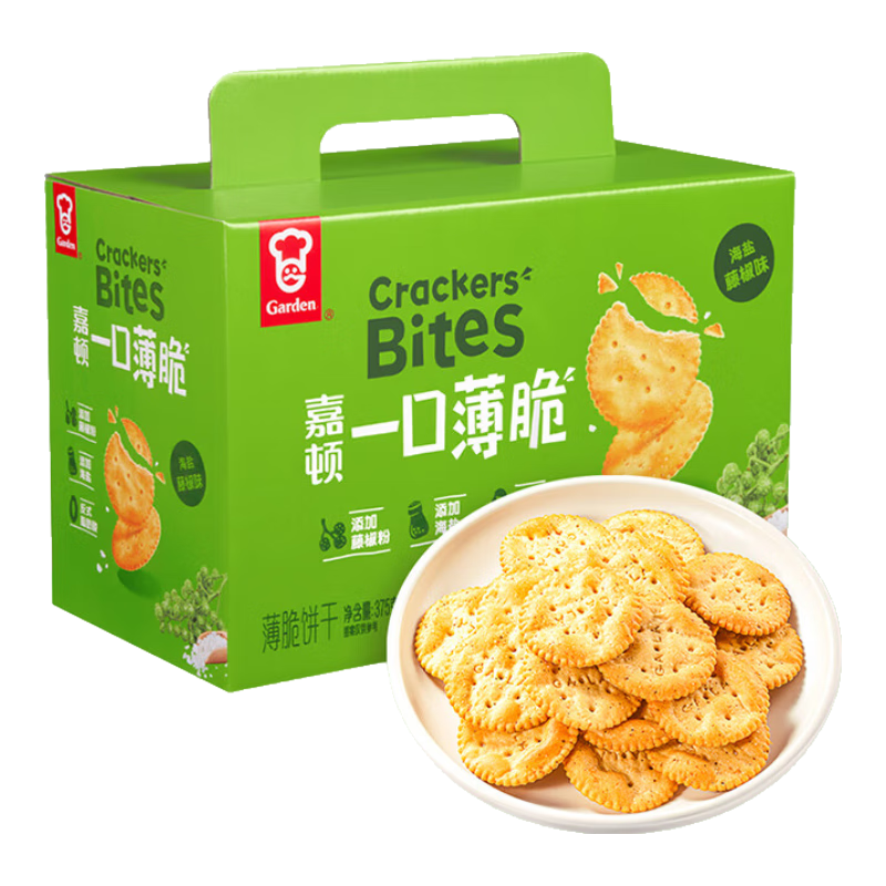嘉顿 一口薄脆饼干 375g*2件
