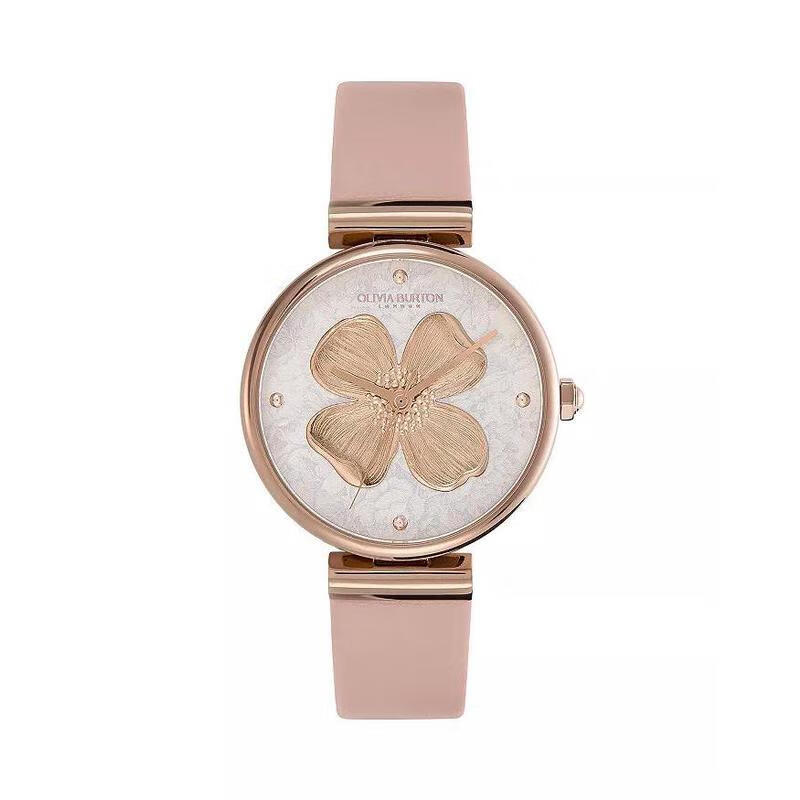 蔻驰(coach)23新款女式手表 圆形表盘花朵镀金装饰 石英机芯 silver