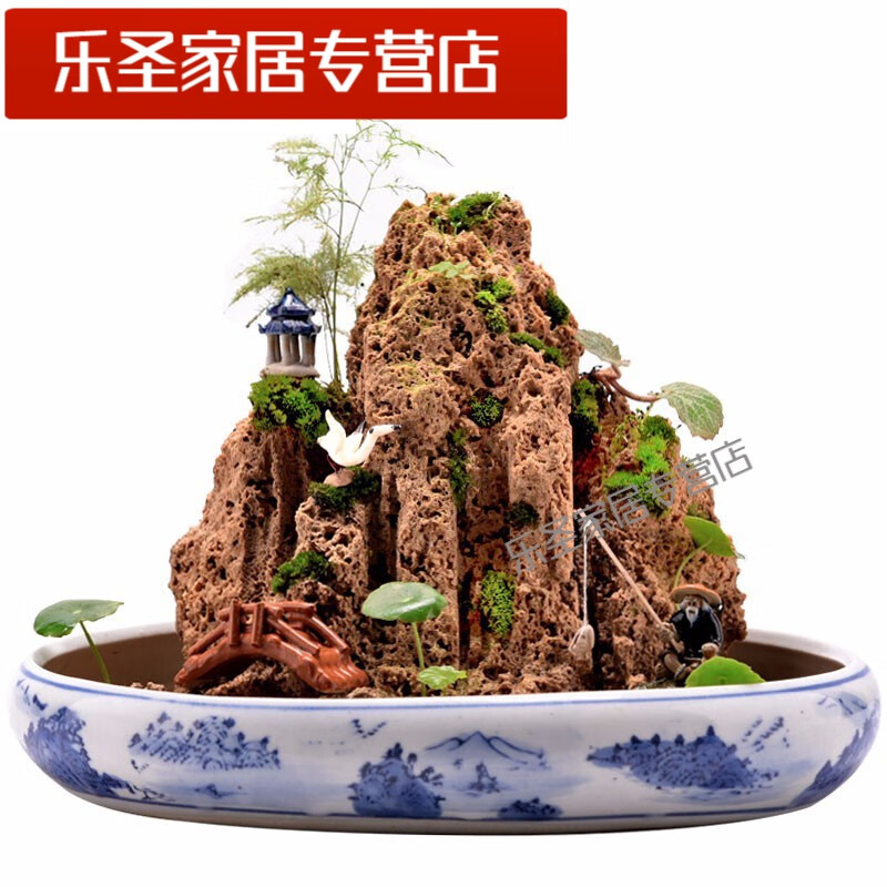 默然诺尔吸水石假山盆景上水石微景观假山石头奇石原石观赏石桌面装饰