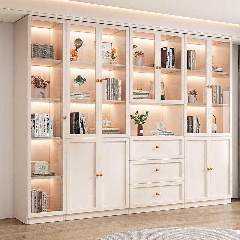 督庭2023年新款实木书柜展示柜定制家用办公室落地整墙书架一体 A款40*40*200书柜