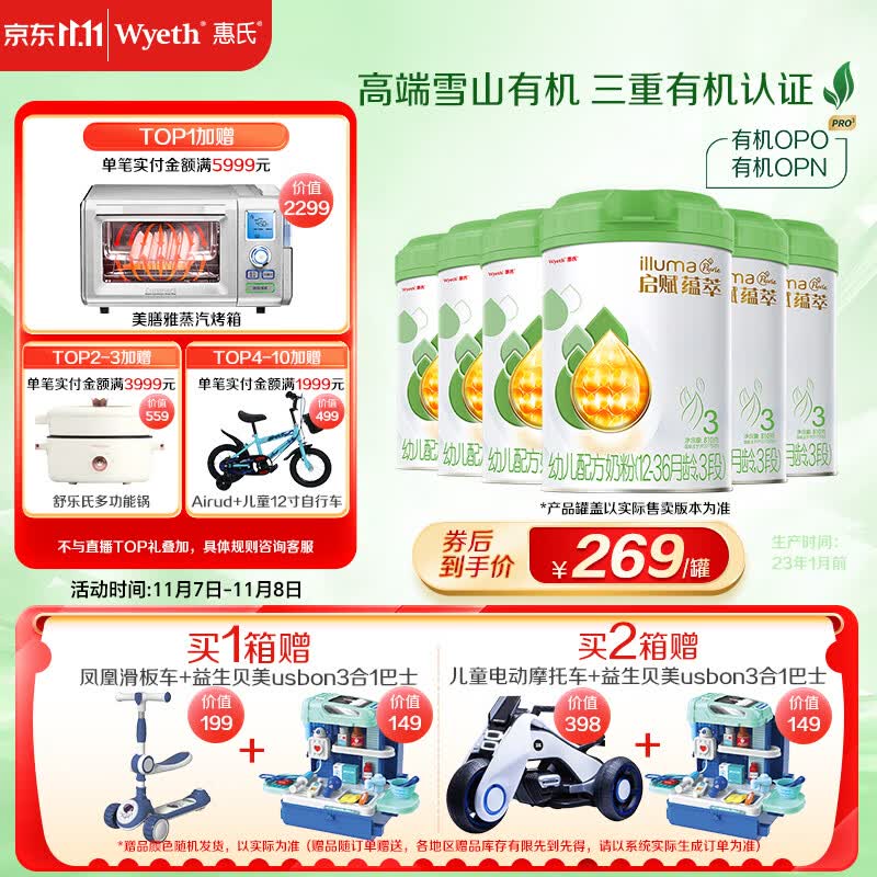 惠氏启赋(Wyeth)进口有机幼儿配方奶粉3段(12-36月)810g*6 新国标怎么样,好用不?