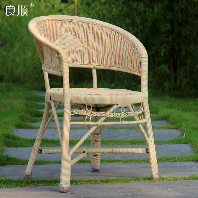 良順漢中藤編藤椅騰椅青騰椅子靠背藤椅子學習用老式藤編真老人椅 坐高40cm
