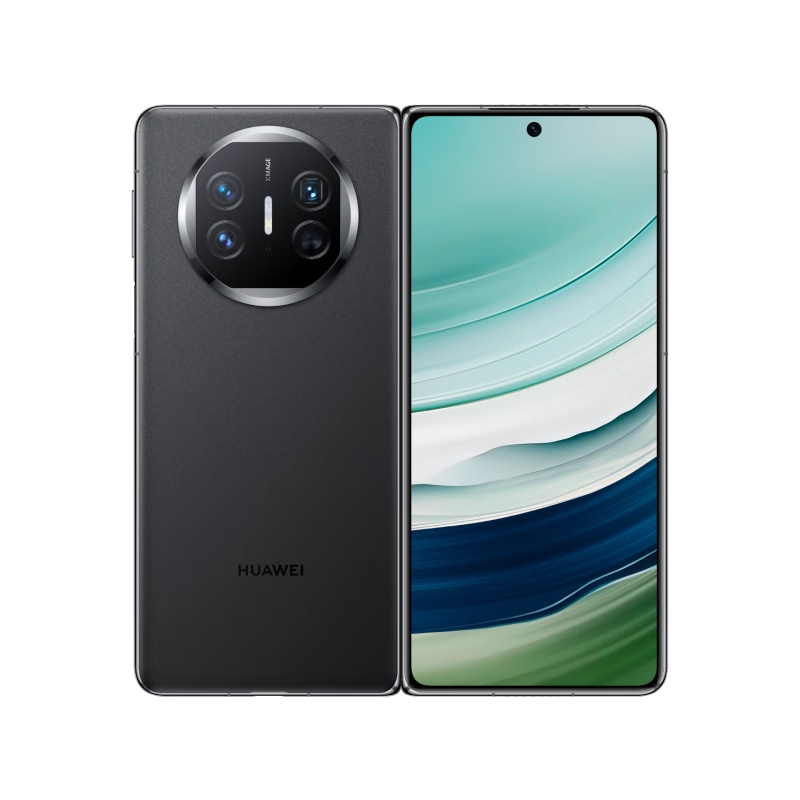 华为mate x5 折叠屏手机 新品上市 羽砂黑 12gb 256gb