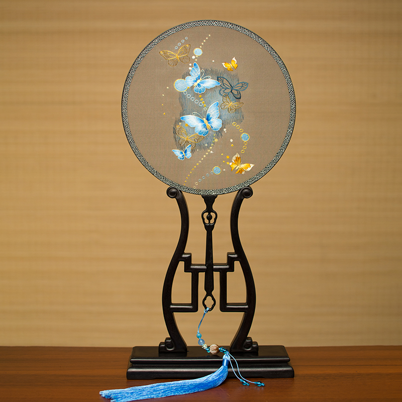 仙袋 扇子手工创意团扇中式古风绣美宫扇汉服团扇时尚特色礼品家用