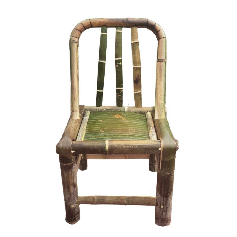 挽刻竹椅子靠背椅手工老式竹编藤椅子家用阳台小竹凳竹子椅编织矮凳