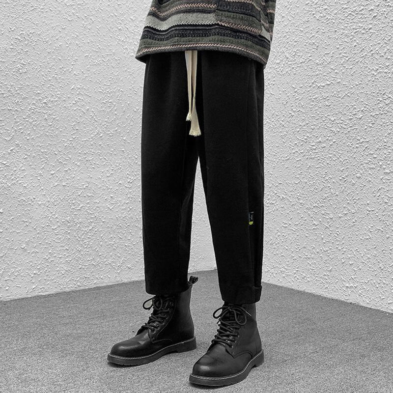 帆布鞋的裤子马丁靴靴子大衣的裤子搭配马丁靴的裤子男韩版毛呢料西装