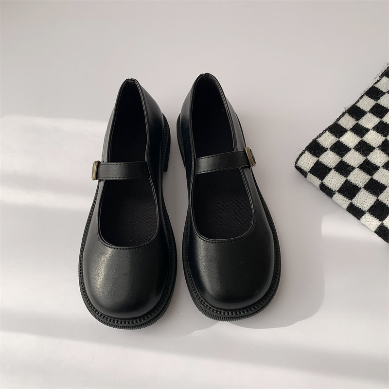 圣琪朵女生小皮鞋韩版百搭平底女英伦春秋夏季新款学院风玛丽珍单鞋薄