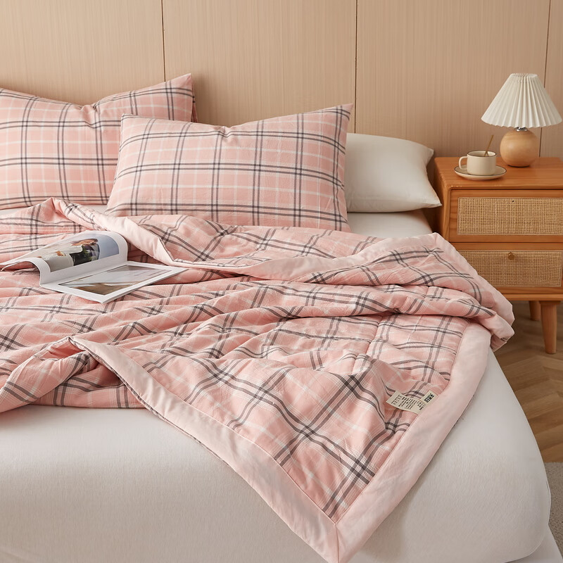 CIBOAKIEIG100%新疆棉空调被A类夏凉被薄被子可水洗夏季单双人被芯可机洗 乔南—粉 150*200cm