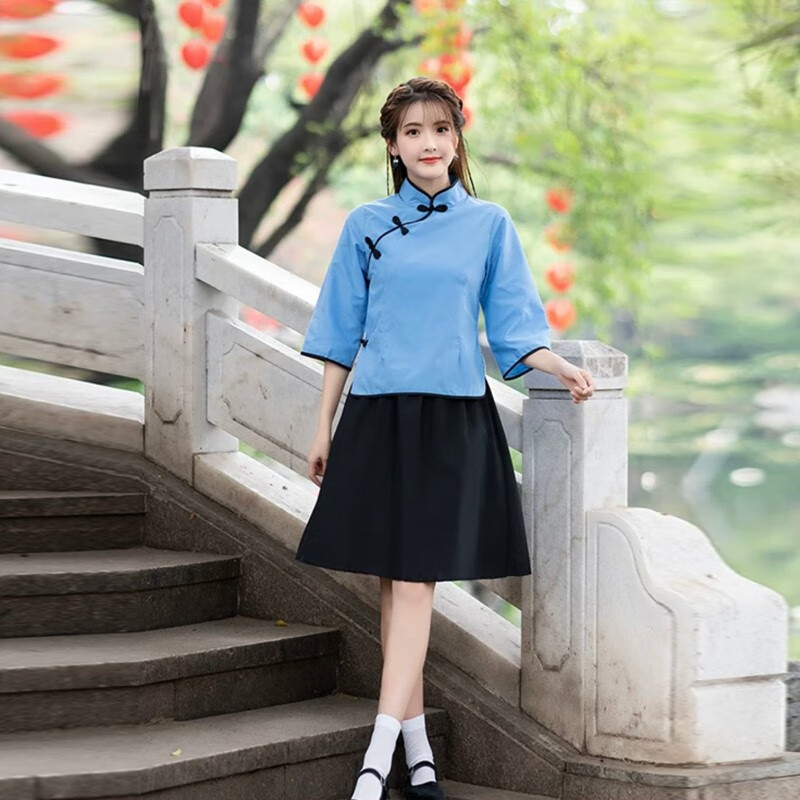 丫击击民国学生装女五四青年装民国风中山装男班服舞台表演合唱服装