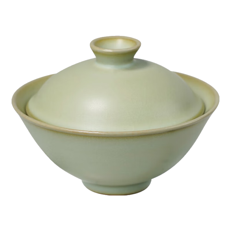 周澤堂景德鎮(zhèn)汝窯斗笠蓋碗功夫茶茶具禮盒裝泡茶碗茶杯陶瓷汝瓷二才蓋碗 斗笠蓋碗140ml