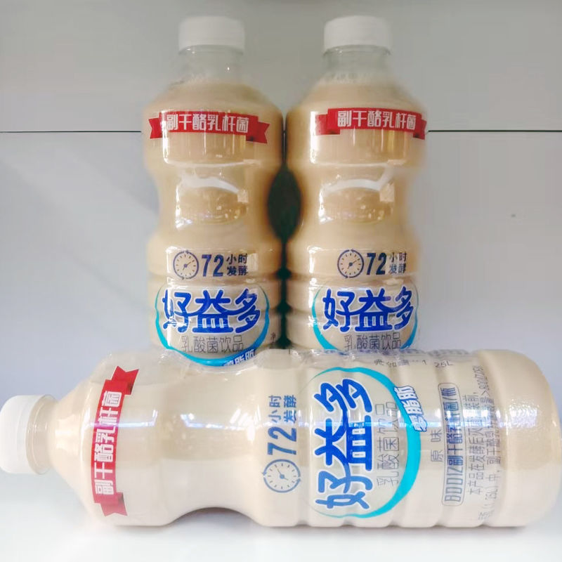 25l大瓶装 0脂肪益生菌发酵型酸奶 5月产好益多1.25l*6瓶装