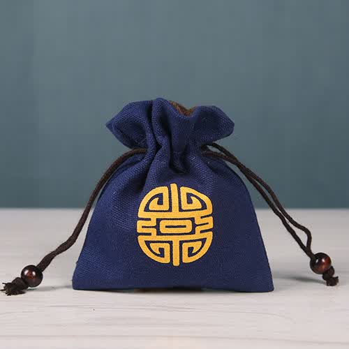束口抽绳小布袋子文玩袋绒布首饰袋核桃佛珠手串盘玩锦囊批量依莲妃 蓝色