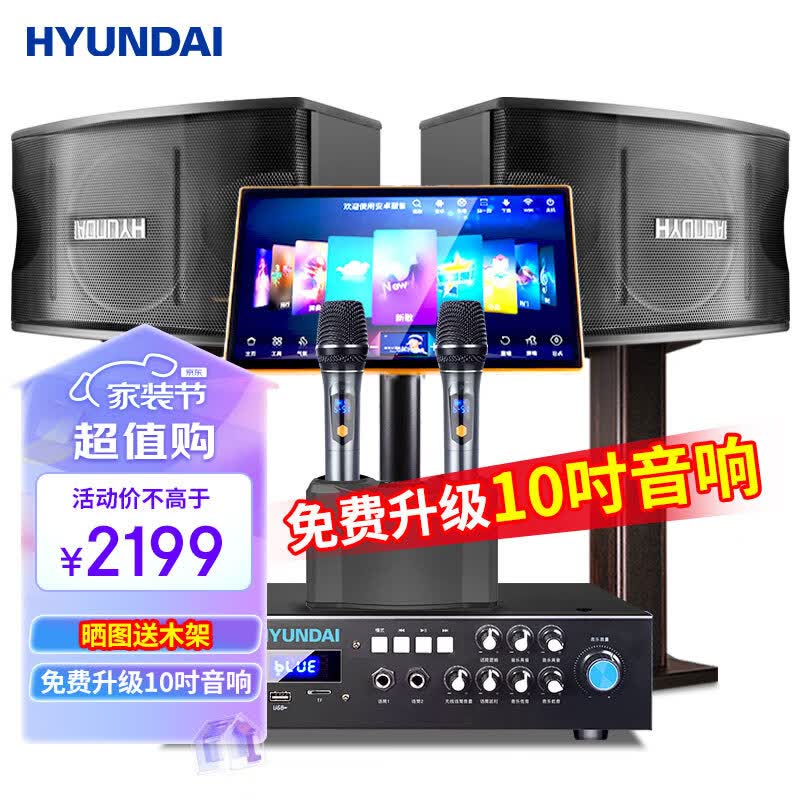 HYUNDAI现代 家庭影院ktv音响套装电脑电视客厅家用k歌点歌卡拉ok全套专业功放音箱设备 专业版10吋500G套装属于什么档次？