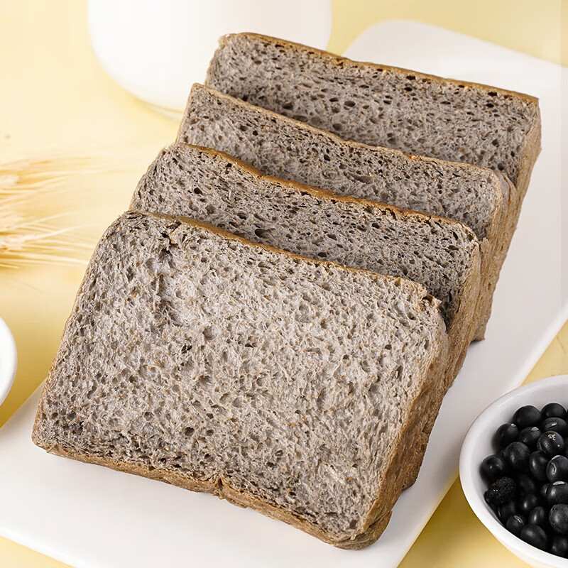 七点食分整箱12O片五黑全麦面包吐司五谷杂粮早餐代餐糕点粗粮 五黑全麦吐司【彩箱】5包