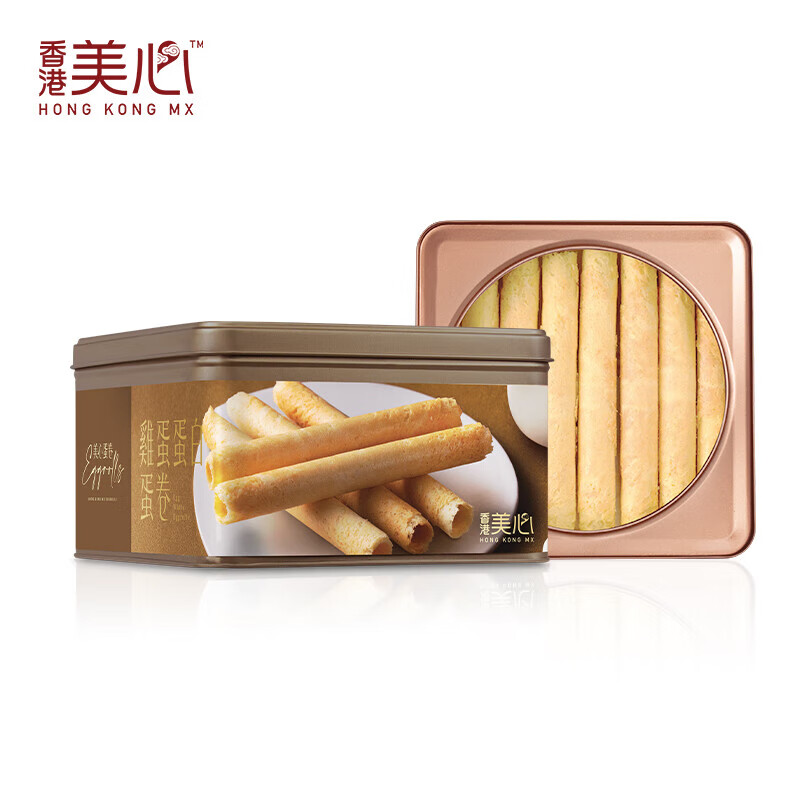 美心（Meixin）鸡蛋蛋白卷448g（32条装）饼干糕点年货团购送礼 效期至3月3日 美心蛋白蛋卷 (32条装)448g