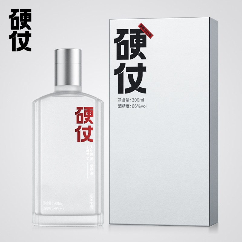 硬仗银砖珍藏版66度清香型汾味白酒纯粮固态发酵300ml*1瓶