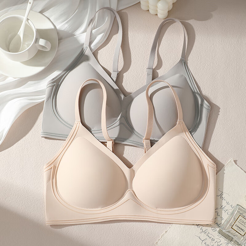 六月玫瑰 内衣女软支撑聚拢上托舒适无钢圈文胸防下垂聚拢文胸女 亲肤 90B (AB杯适用)